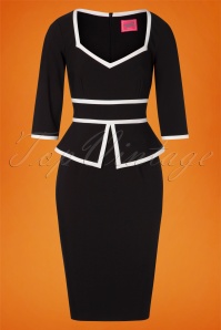 Glamour Bunny - 50s Charlotte Pencil Dress in Black 4
