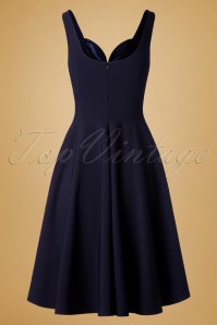 Glamour Bunny - 50s Madison Swing Dress in Navy 9