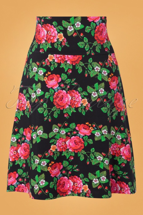 Tante Betsy - Bouquet Skirt Années 60 en Noir 2