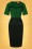 Glamour Bunny - 50s Lacey Pencil Dress in Black and Green 3