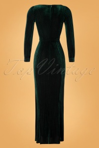 Vixen - 30s Edith Velvet Maxi Dress in Dark Green 4