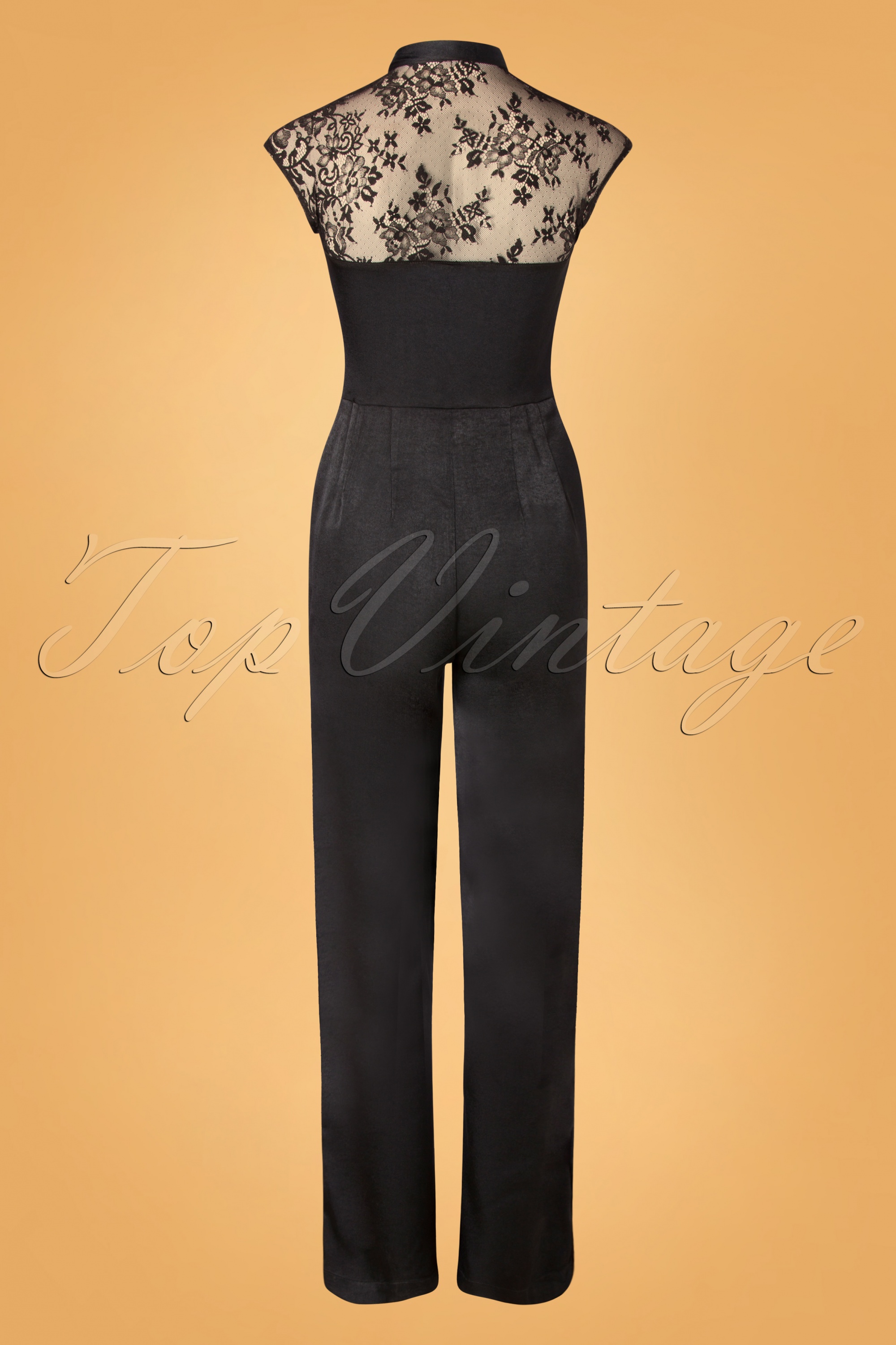 Vixen - Bianca satijnen jumpsuit in zwart 3