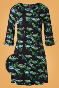 Tante Betsy - 60s Mollie Dragonfly Dress in Black