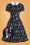 Collectif Clothing - Peta In Wonderland Swing Dress Années 50 en Noir 2