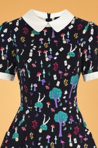 Collectif Clothing - Peta In Wonderland Swing Dress Années 50 en Noir 3
