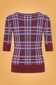 Collectif Clothing - Chrissie Check-Pullover in Wein 4