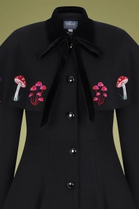 Collectif Clothing - Claudia In Wonderland jas en cape van zwarte wol 3