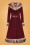 Collectif Clothing - 50s Berenice Faux Fur Swing Coat in Burgundy 3