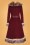 Collectif Clothing - 50s Berenice Faux Fur Swing Coat in Burgundy 7