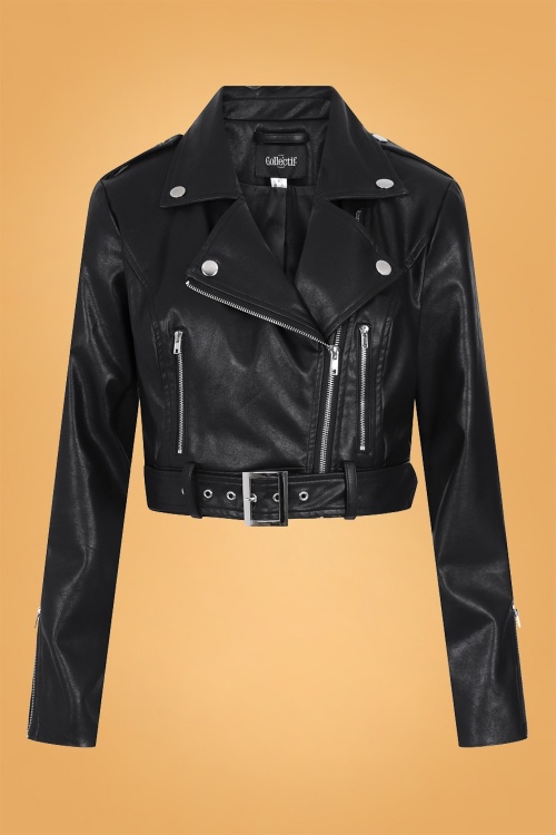 Collectif Clothing - 50s Lana Biker Jacket in Black 2