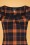 Collectif Clothing - 50s Mimi Pumpkin Check Top in Black and Orange 3