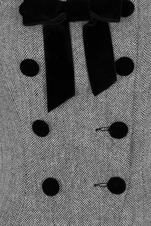 Collectif Clothing - Agatha Herringbone Jacket Années 40 en Noir et Blanc 3