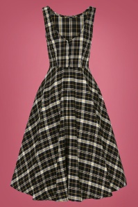 Collectif Clothing - 50s Silva Geek Check Swing Dress in Black 4