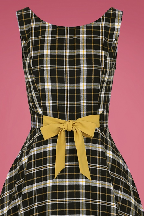 Collectif Clothing - 50s Silva Geek Check Swing Dress in Black 3