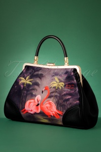 Woody Ellen - Flamingo Handbag Années 50 en Noir 3