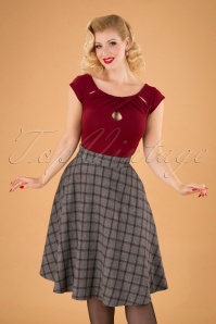 Banned Retro - Another Fab Swing Skirt Années 40 en Gris