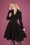 Lady V by Lady Vintage - Hepburn Parrots Swing-Kleid in Schwarz