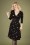 Sugarhill Brighton - Dulcie Painterly Floral Wrap Dress Années 60 en Noir