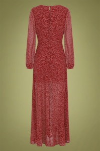 Collectif Clothing - Mariana Polkadot Maxi Dress Années 70 en Rouge 4