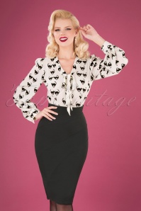 Collectif Clothing - Andra Schlichte Bluse in Creme