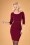 Vintage Chic for Topvintage - Jacintha potlood midi-jurk in wijnbloemen
