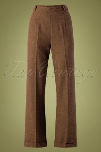 Banned 30692 40s Party On Trousers in Brown 20190626 007 W