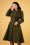 Vixen - Martha Longline Coat Années 40 en Kaki