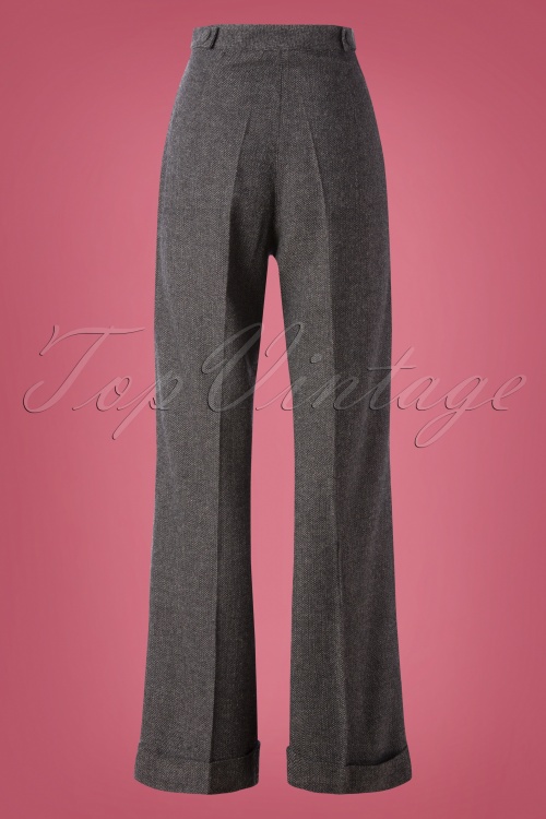 Banned Retro - 40s Work It Out Trousers in Charcoal 2