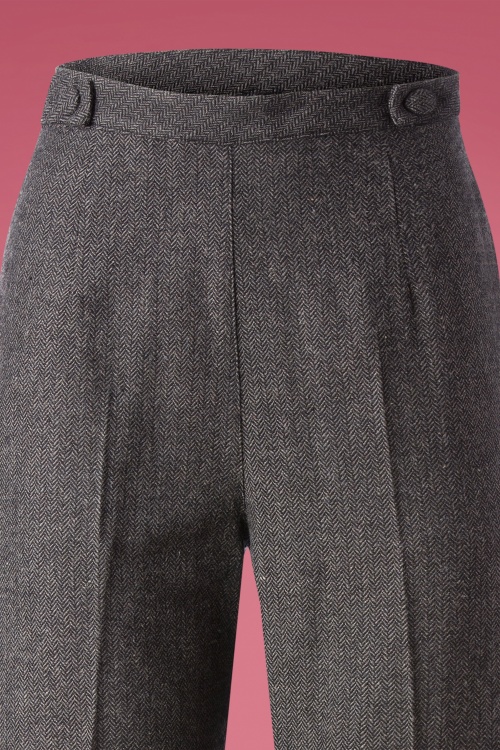Banned Retro - 40s Work It Out Trousers in Charcoal 3