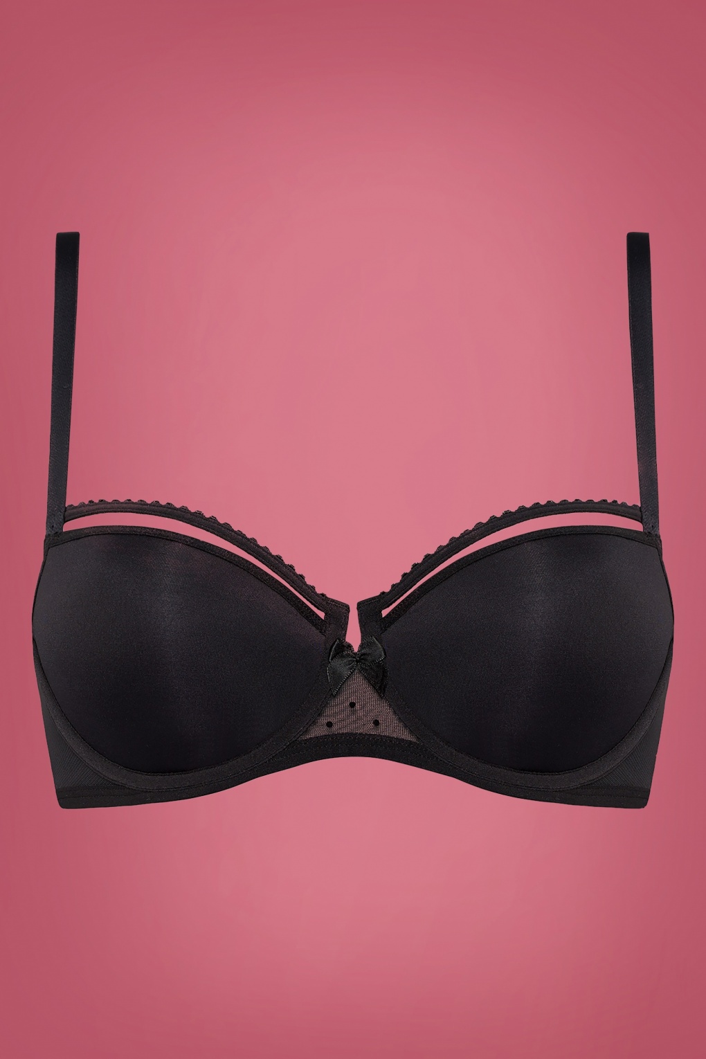 Peekaboo Plunge Balconette Bra In Black