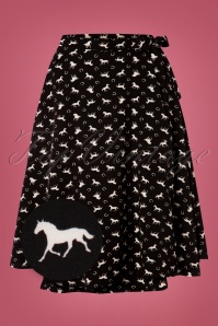 Banned Retro - 50s Wild Horses Wrap Swing Skirt in Black
