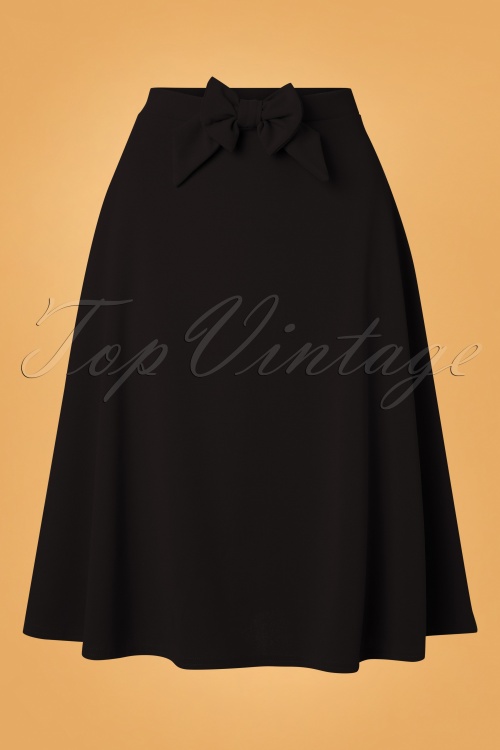 Vintage Chic for Topvintage - Lyddie Bow Swingrok in zwart