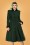 Collectif Clothing - 40s Claudia Coat And Floral Cape in Green Wool 2