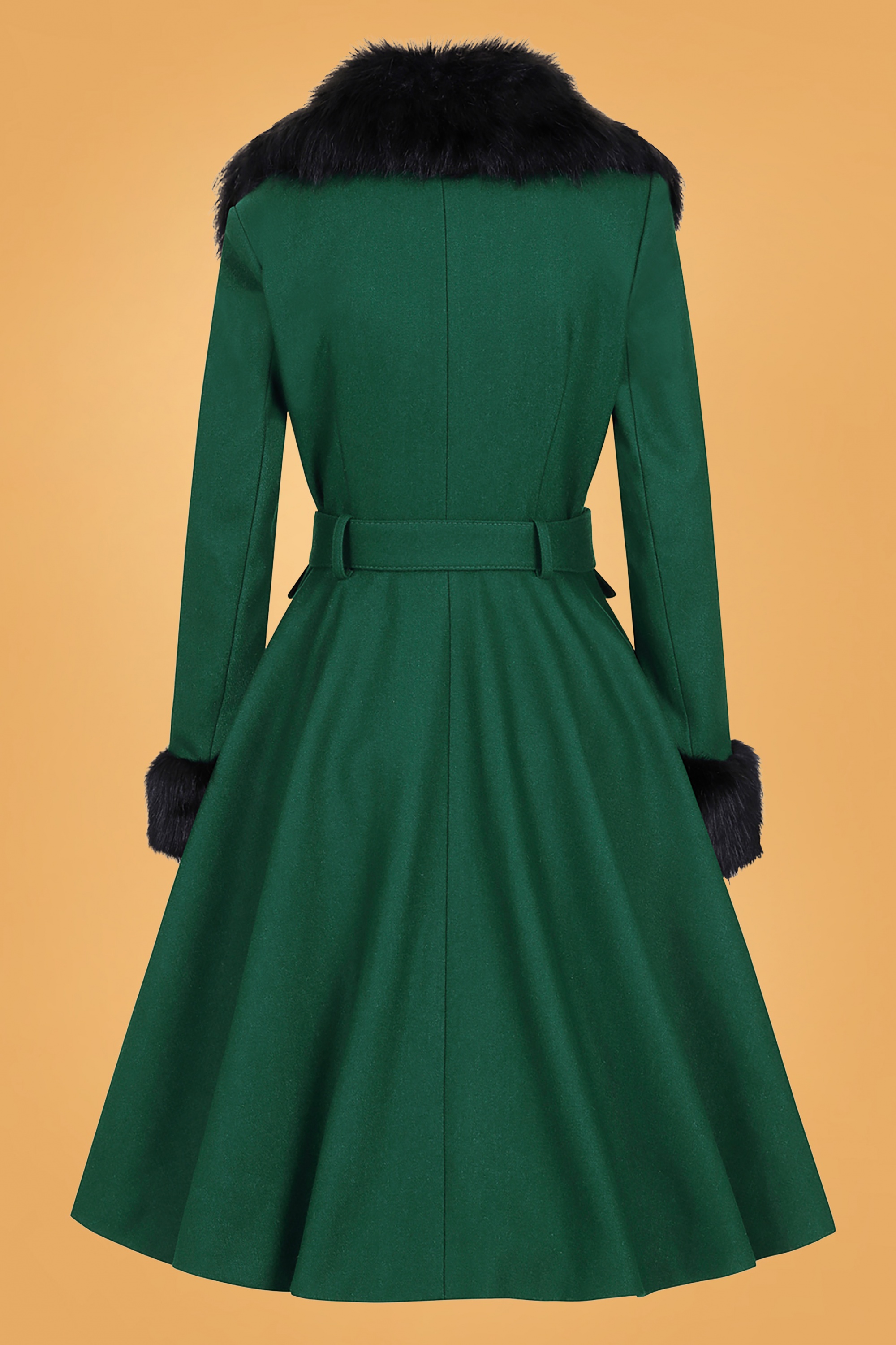 Collectif Clothing 50s Cora Swing Coat in Green | Topvintage