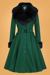 Collectif Clothing - Cora Swing Coat Années 50 en Vert