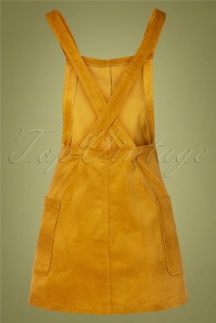 Bright and Beautiful - Lena Corduroy Pinafore Dress Années 60 en Moutarde 3