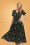 Bright and Beautiful - Daisy Polka Floral Dress Années 70 en Vert