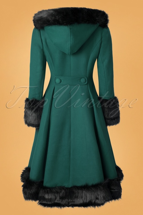 Bunny - Elvira Coat Années 30 en Vert Profond 5