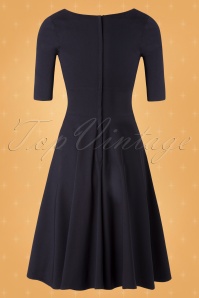 Collectif ♥ Topvintage - 50s Trixie Doll Swing Dress in Navy 7