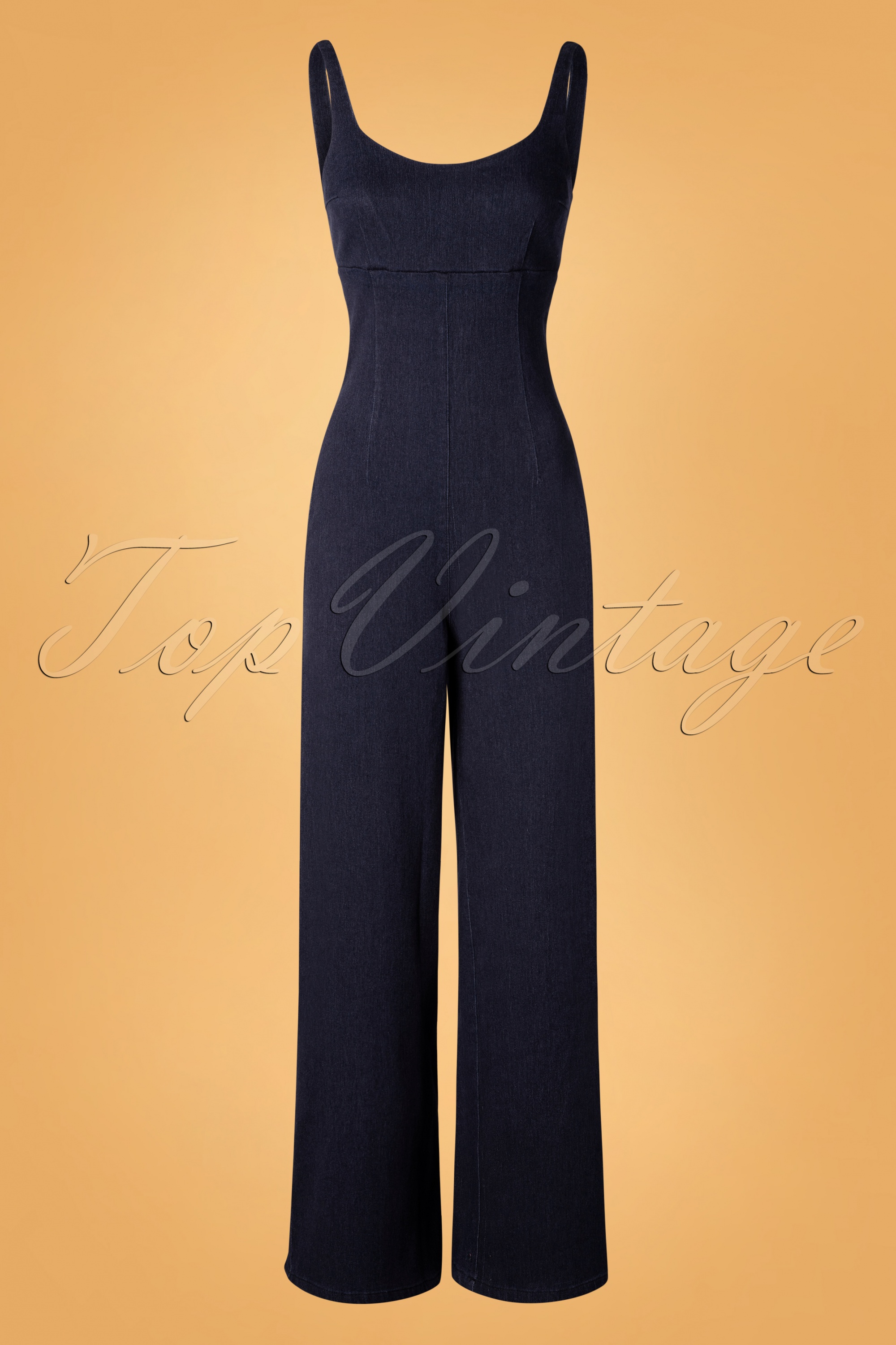 Bright and Beautiful - Samantha denim jumpsuit in marineblauw