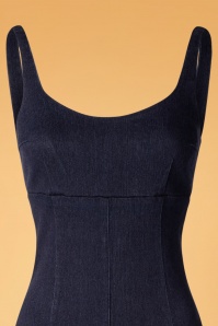 Bright and Beautiful - 70s Samantha Denim Jumpsuit in Navy 3