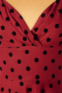 Collectif ♥ Topvintage - Trixie Polka Flock Doll Swingkleid in Rot 5
