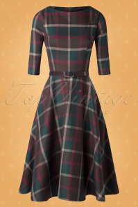 Collectif ♥ Topvintage - 50s Suzanne Westie Check Swing Dress in Multi 5