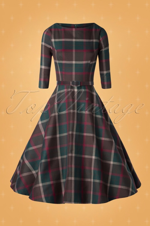 Collectif ♥ Topvintage - 50s Suzanne Westie Check Swing Dress in Multi 6