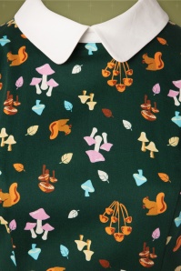 Collectif ♥ Topvintage - 50s Peta Mushroom Swing Dress in Green 8