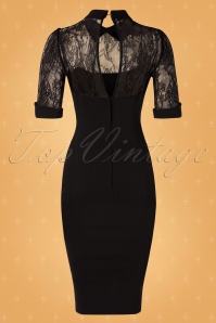Collectif ♥ Topvintage - Wednesday Lace Pencil Dress Années 50 en Noir 8