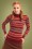 Bright and Beautiful - 60s Tova Striped Quirky Turtleneck Top in Red 2