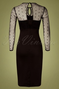 Timeless - 50s Katniss Polka Pencil Dress in Black 5