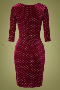 Vintage Chic for Topvintage - 50s Corynne Polkadot Pencil Dress in Wine 4