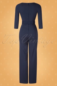 Collectif ♥ Topvintage - Jessi jumpsuit in marineblauw 6